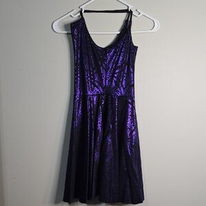 Old School Black Milk Geometric Floral Violet Reversible Straps Dress